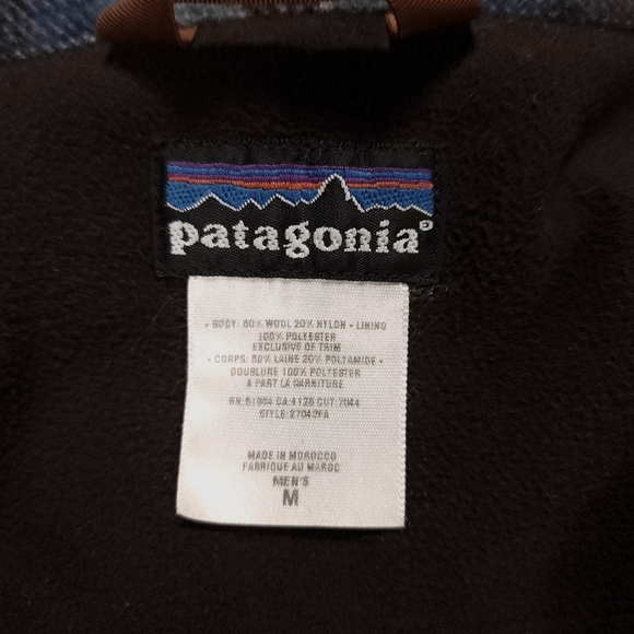 Patagonia Alder Shirt Jacket Wool Blend Fleece Lined Mens M Blue Black Rare! GUC - Picture 11 of 16
